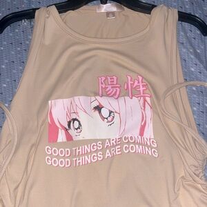Some neat lil anime tank top 🌸🌈
“Good things are coming 2x”
